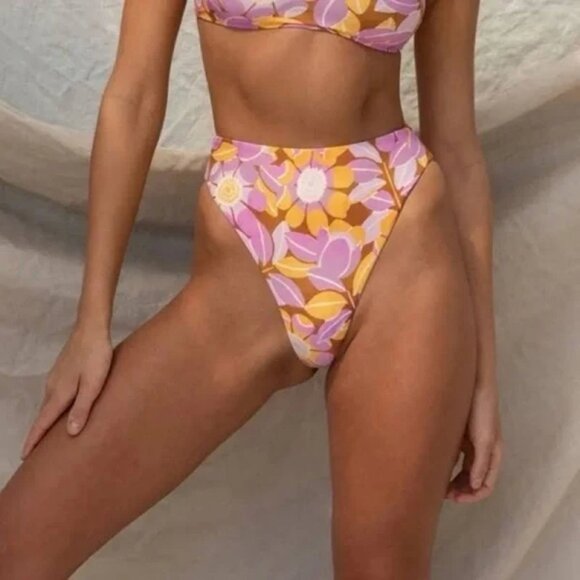Stone Fox‎ Swim Sumatra Bikini Bottom in Retro Pop Small NWT - Picture 1 of 9